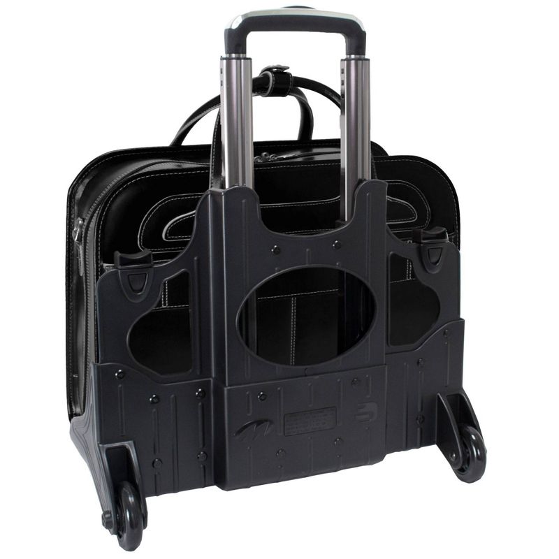 McKlein Willowbrook 15" Leather Patented Detachable - Wheeled Ladies' Laptop Briefcase (Black)
