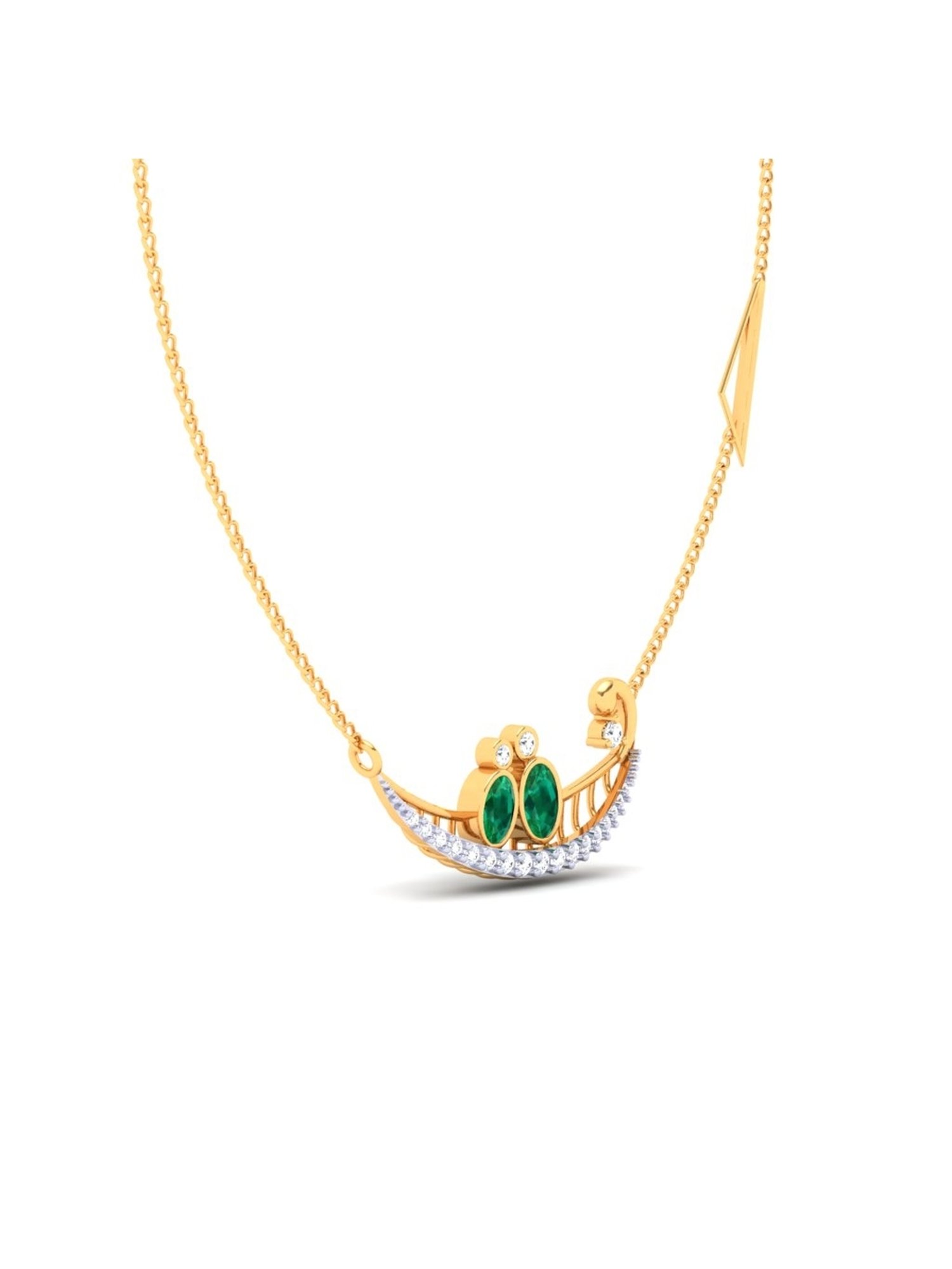 Mia by Tanishq 14 Karat Yellow Gold Two to Tango Diamond Necklace