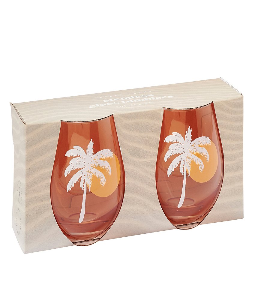 Sunnylife Cheers Stemless Glass Tumblers