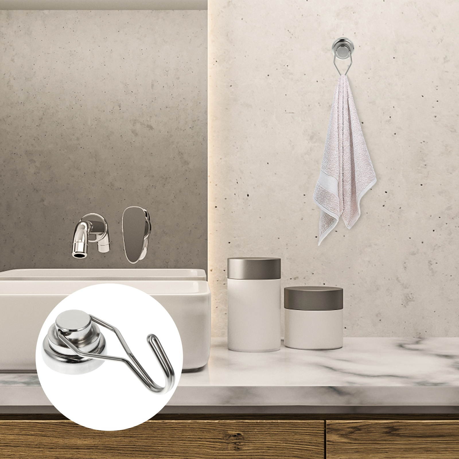 1Pc Strong Magnet Rotary Hook Swivel Swing Magnetic Hook for Home Office (D25)