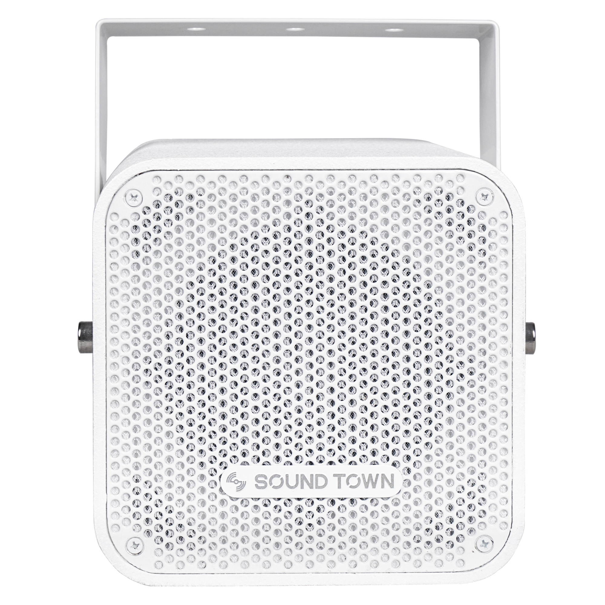 Sound Town Compact 2-way 5&rdquo; Coaxial Wall Mount Commercial Loudspeaker, White, with 5&rdquo; Woofer, Speed Mounting Bracket for Bar, Church