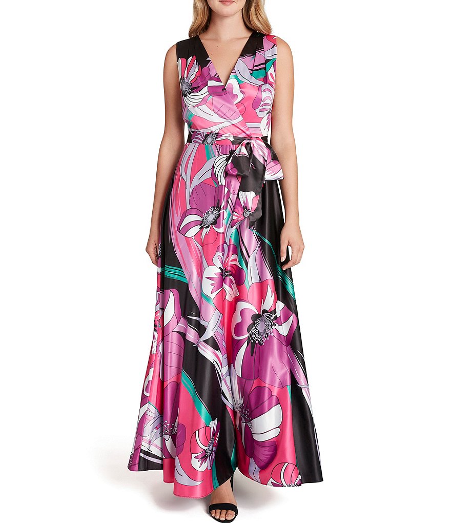 White Boho Stripes & Floral Print Floor Length Tank Dress