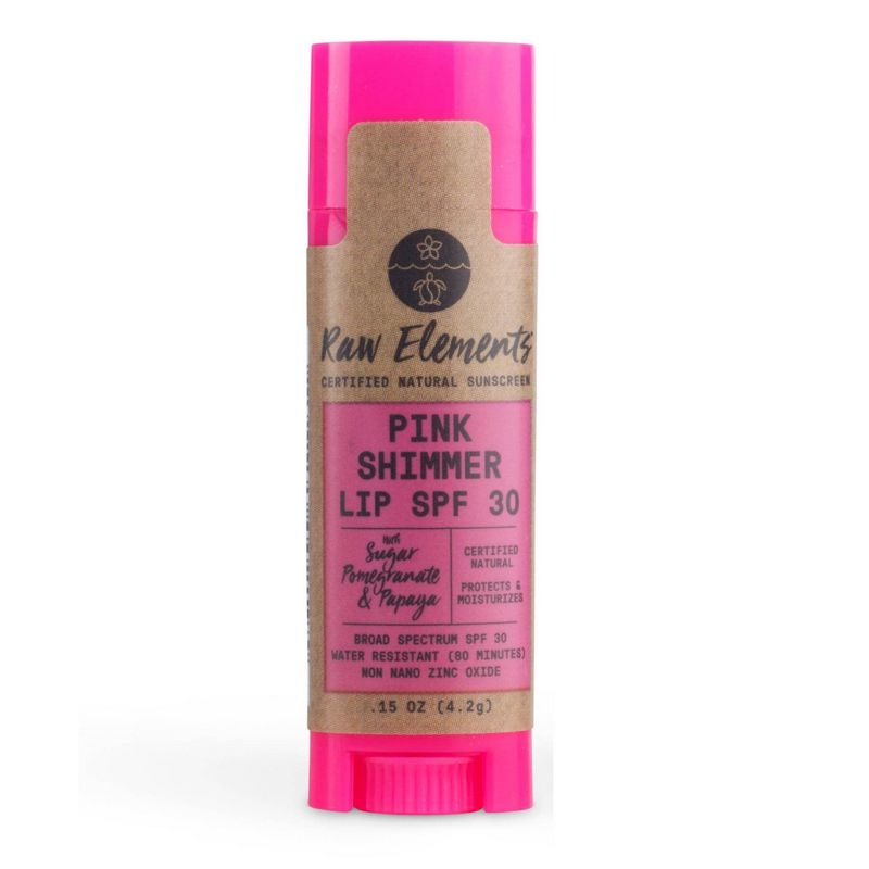 Raw Elements Pink Lip Shimmer - SPF 30+ - 2ct