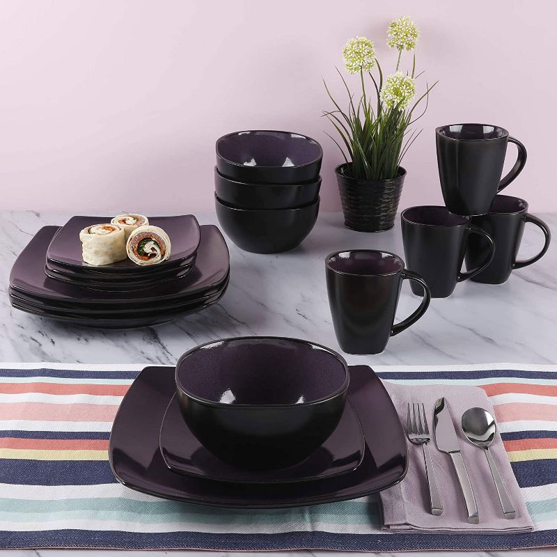 Vremi 16 Piece Multicolor Porcelain Dinnerware Set with 4 Dinner Plates, 4 Dessert Plates, 4 Salad/Soup Bowls, & 4 Coffee/Tea Mugs