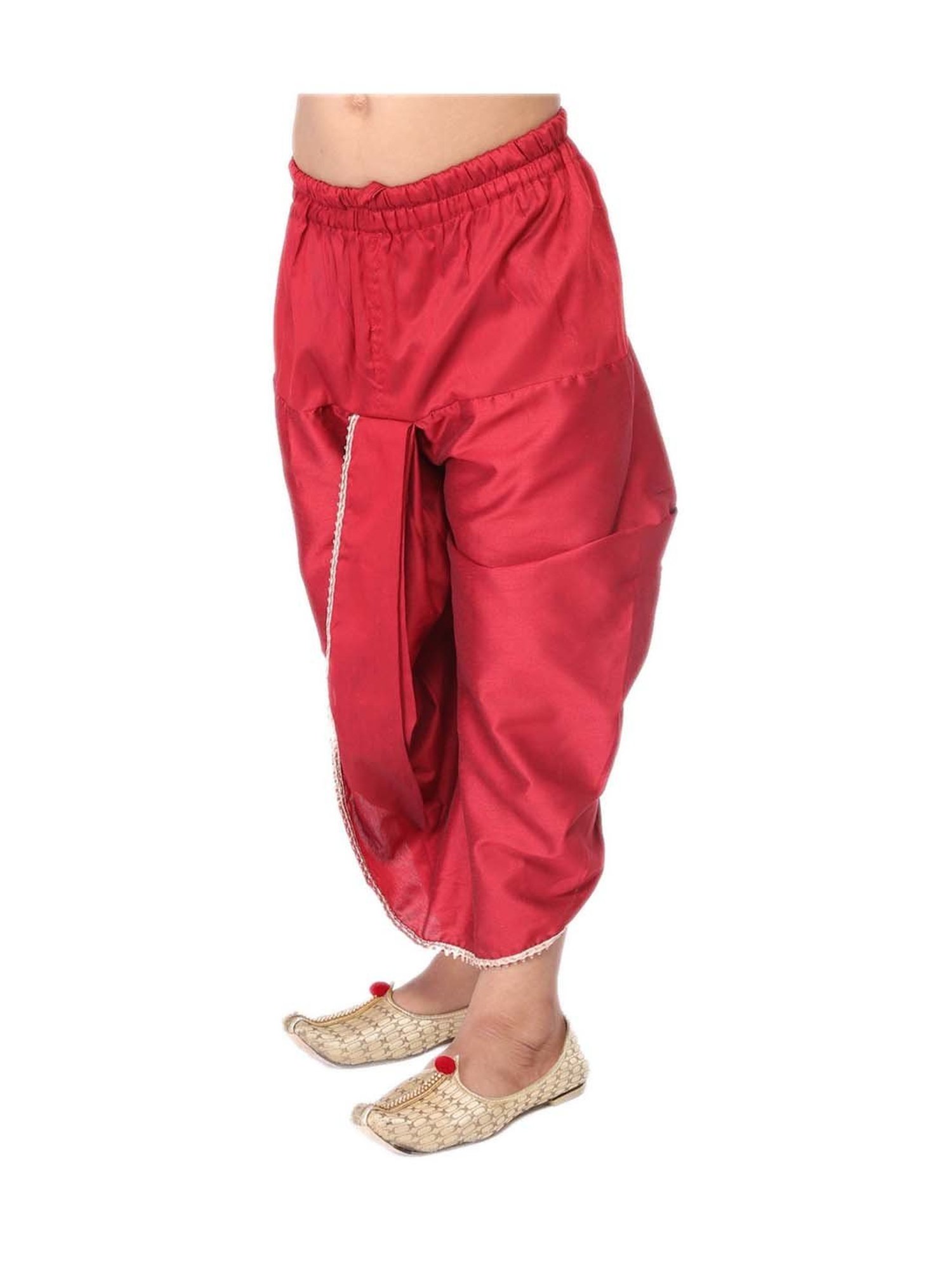 TABARD Kids Maroon Cotton Regular Fit Dhoti