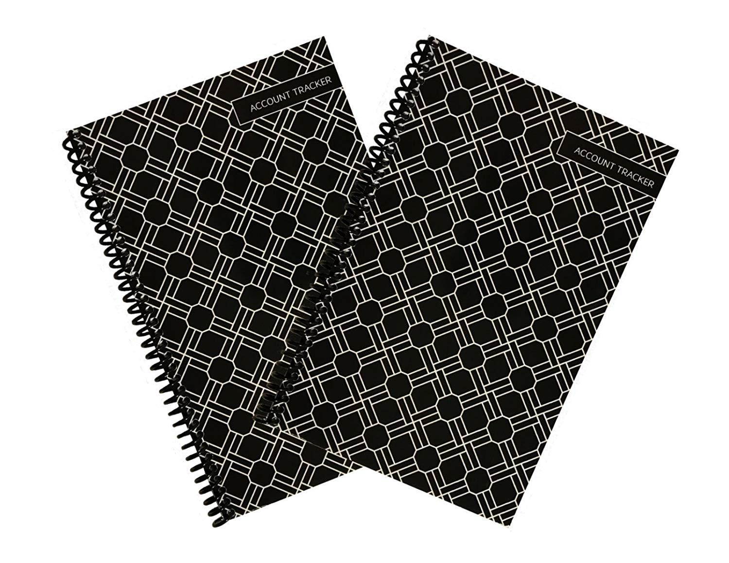 Superior Check and Debit Card Register - Simple Account Tracker - Black - 2-Pack