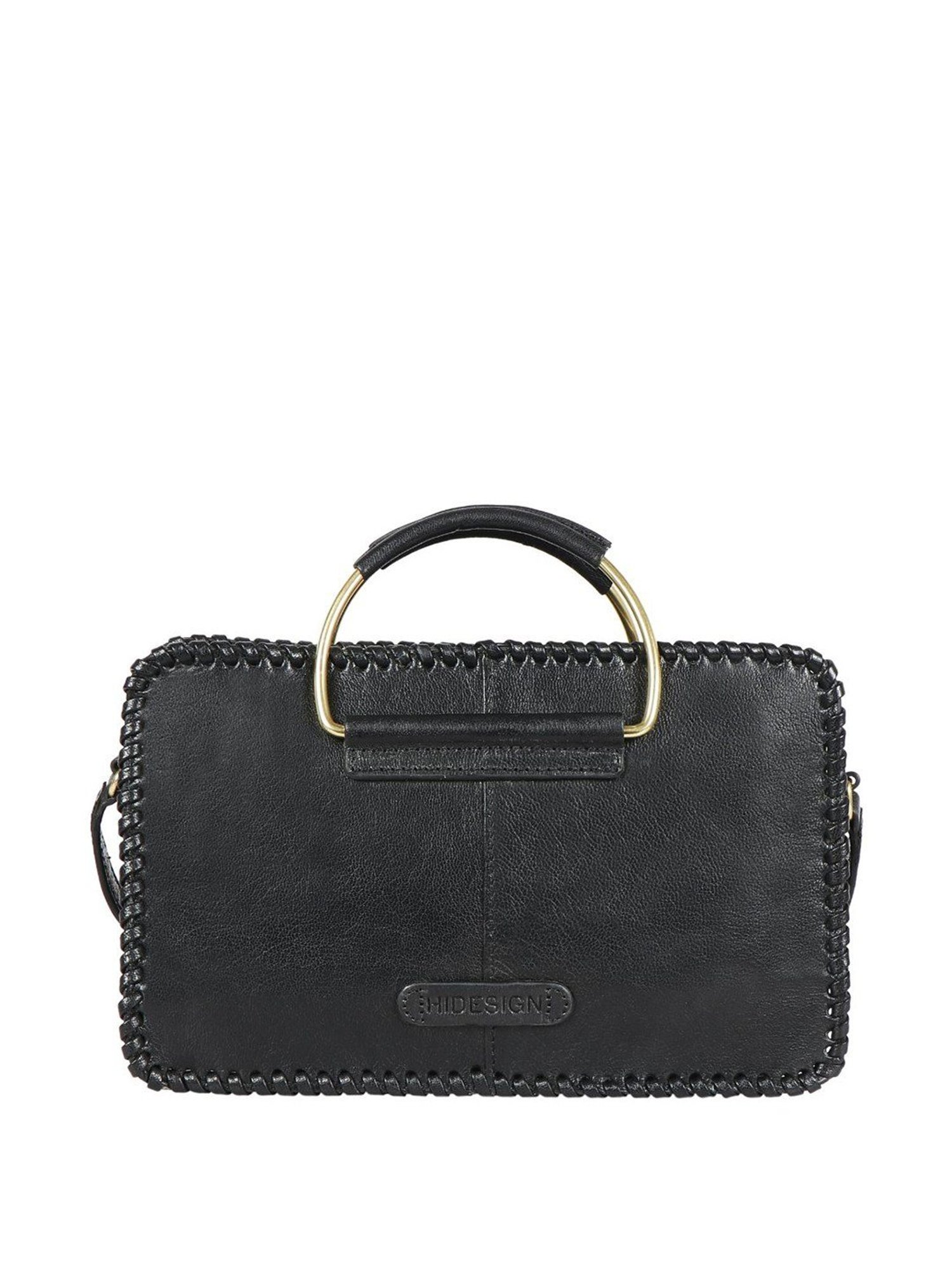 Hidesign Black Solid Medium Sling Handbag