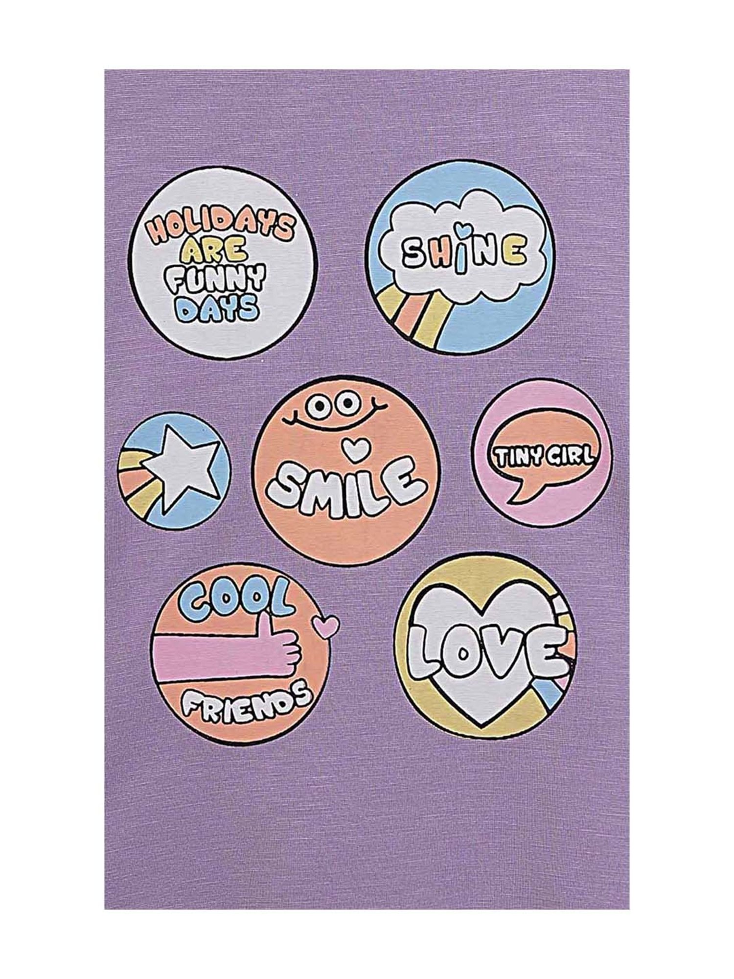 Tiny Girl Kids Light Purple Cotton Printed Top