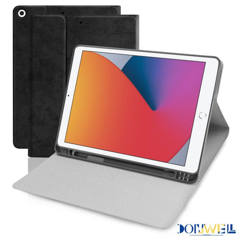 Donwell For Apple iPad 7th/8th Gen 10.2 inch 2019/2020 Leather Stand Case Full-Body Protective Stand Tablet Case For Apple iPad 10.2" 2019, For Apple iPad 10.2" 2020