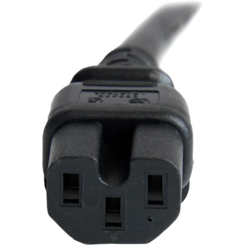 StarTech.com 3 ft 14 AWG Computer Power Cord - IEC C14 to IEC C15 - 3ft - IEC 60320 C14 - IEC 60320 C15 250V AC - 15A - Black