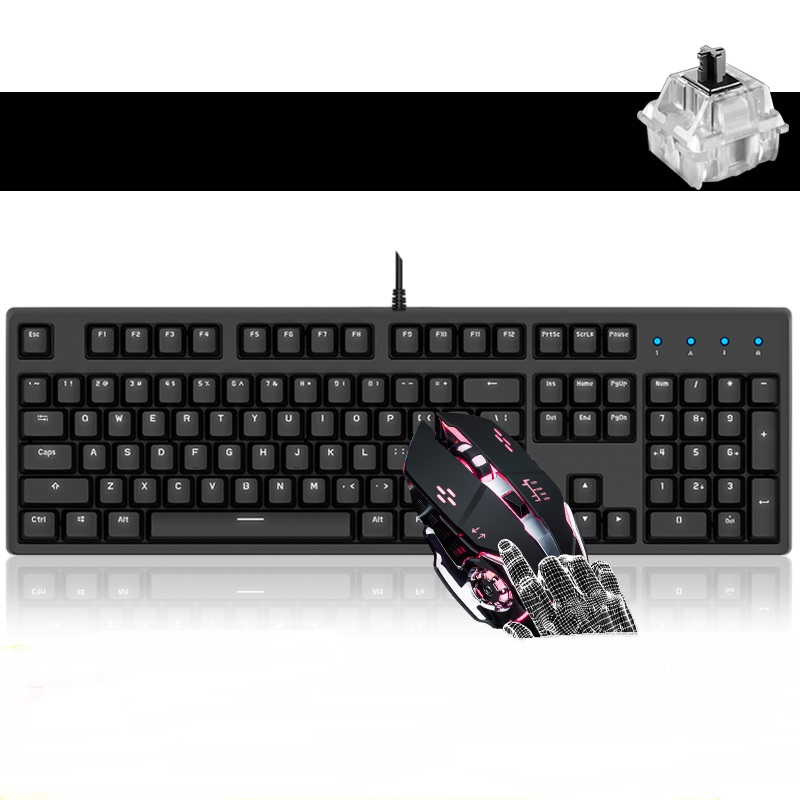Royal Kludge RK987  N-key Rollover Ergonomic Design,Cool Exterior USB Wired PBT Keycaps White Backlit Keyboard for Gaming and Office - Black( RK Black Switch)