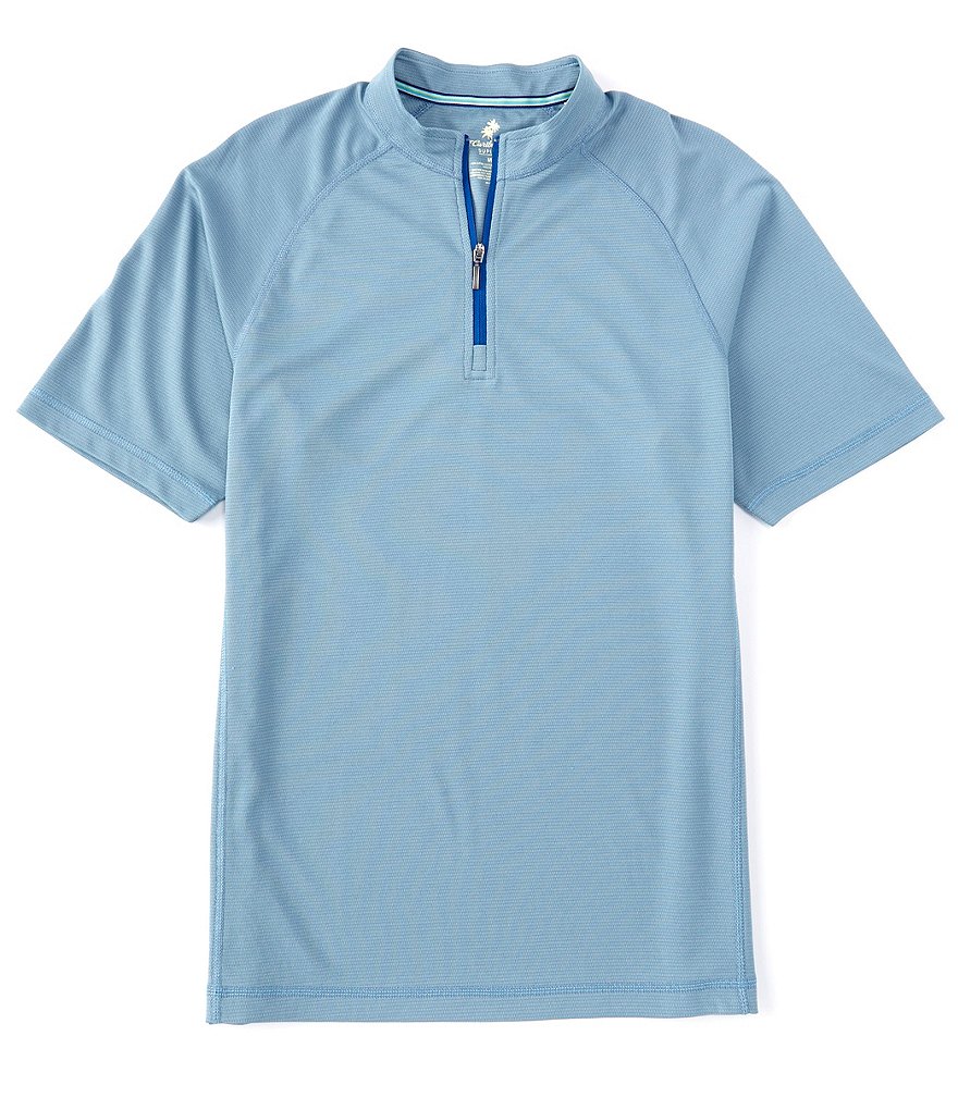 Caribbean Quarter-Zip Short-Sleeve Polo Shirt