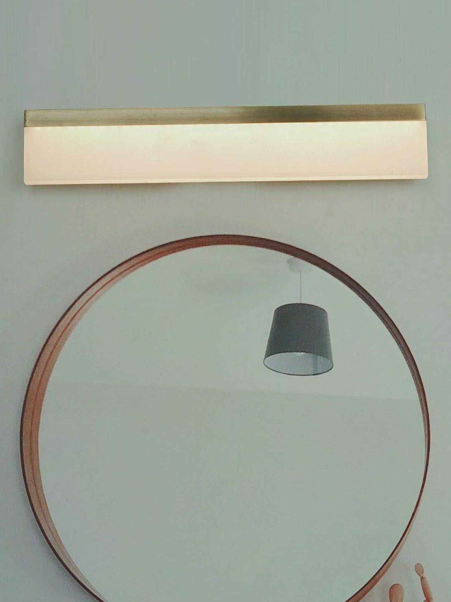 Fos Lighting White & Gold Acrylic 17 Inch Wide Rectangular Bar 18W Warm Led Vanity Mirror Light