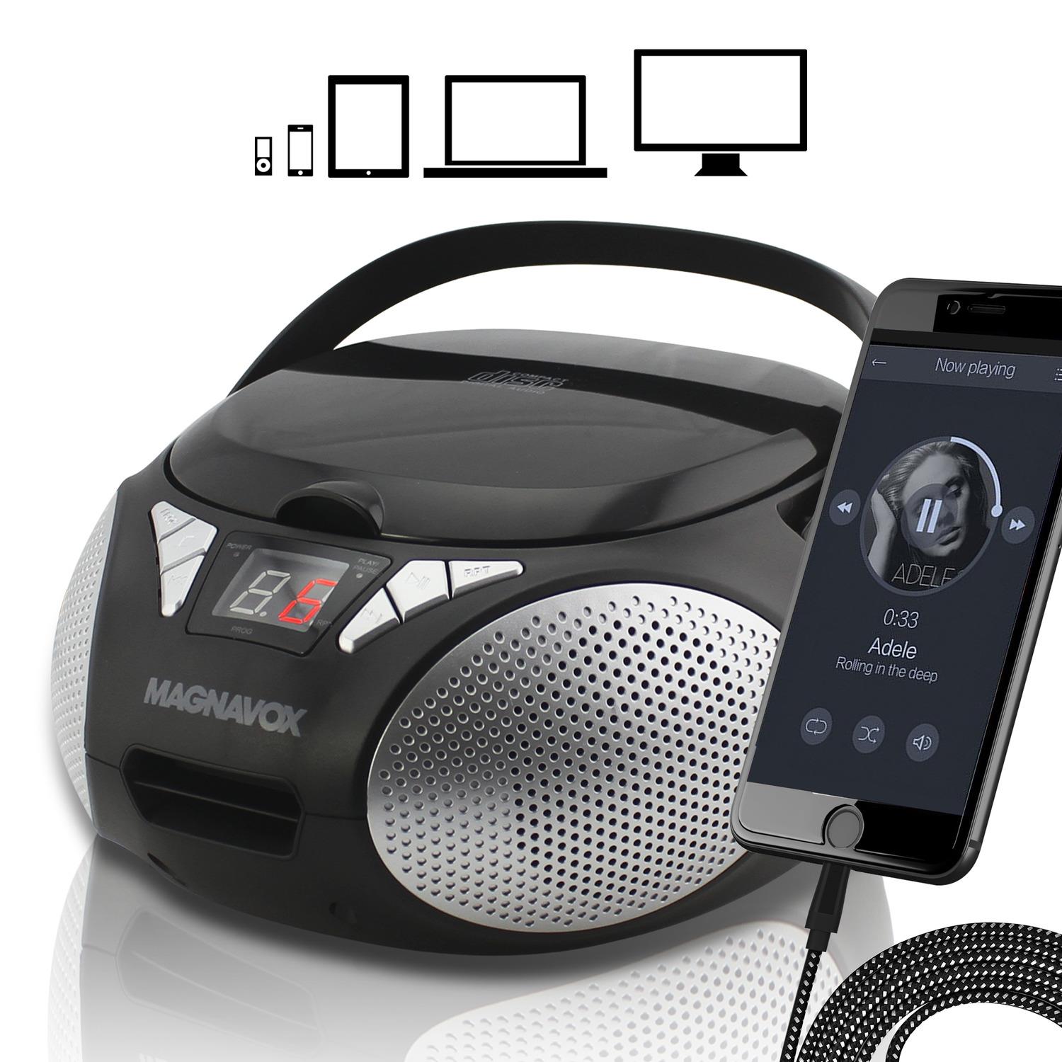 Magnavox CD Boombox with AM/FM Stereo Radio in Black (MD6924)