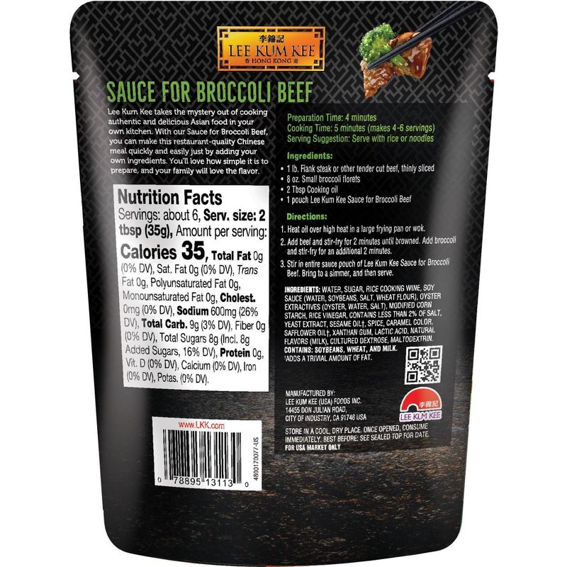 Lee Kum Kee Panda Brand Broccoli Beef Sauce 8oz