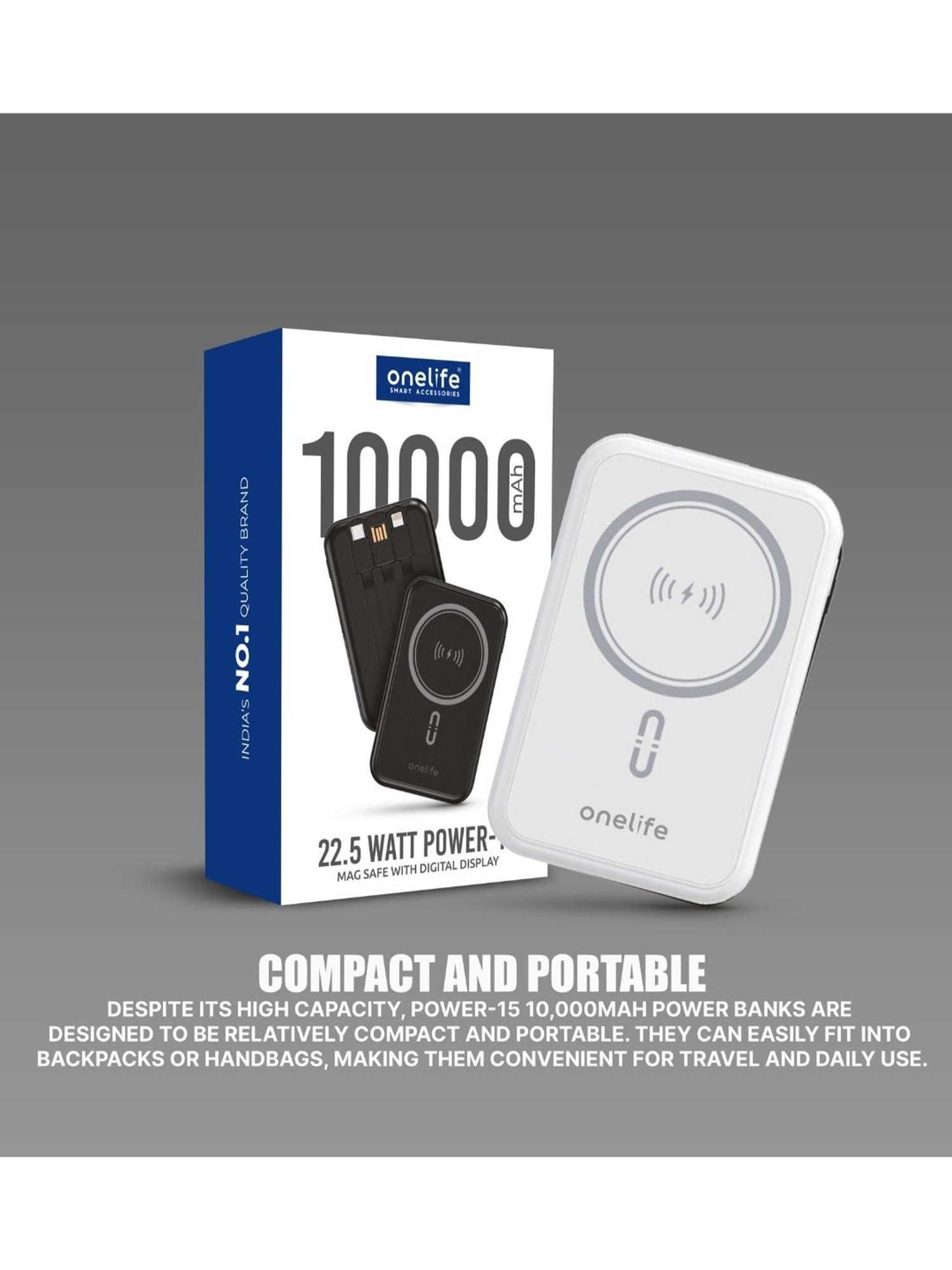 Onelife Power 15, 15W Magnetic Magsafe Wireless (White)