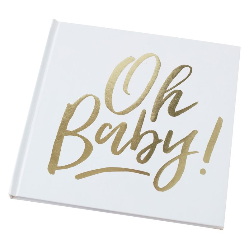 'Oh Baby' Foiled Guest Book Gold