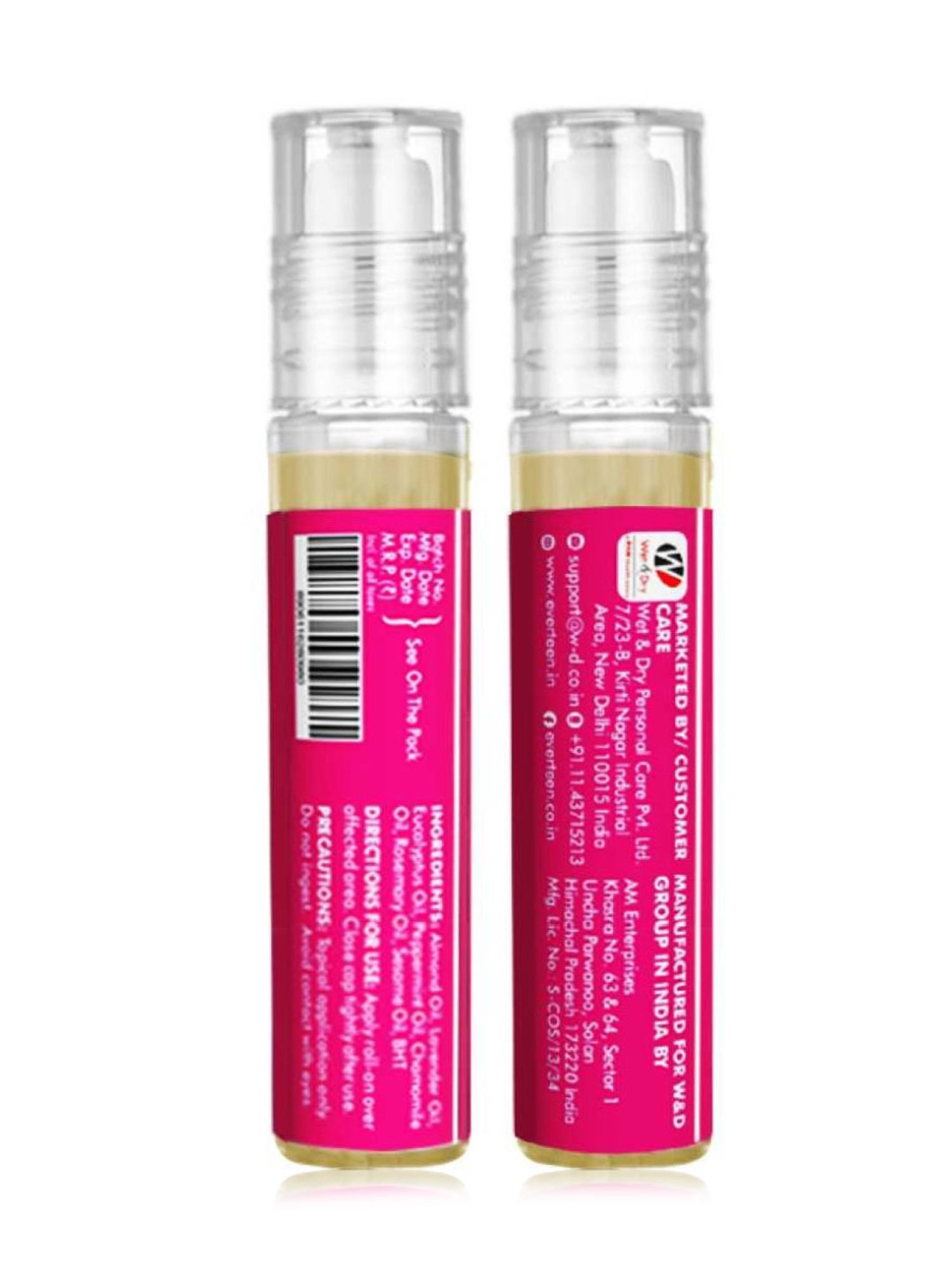 everteen Menstrual Cramps Roll-On for Period Pain Relief in Women - 10 ml Each (Pack of 2)