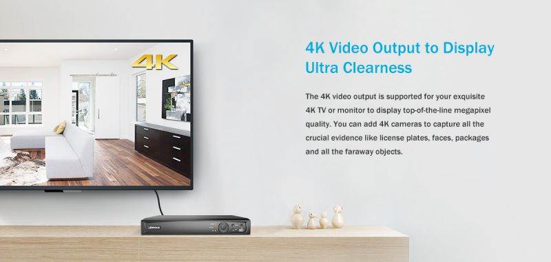 ANNKE 1080P HD PoE Network Video Security System, 8CH 4K Surveillance NVR with H.265 Video Compression,Weatherproof Cameras with EXIR LEDs 4 Camera - No HDD