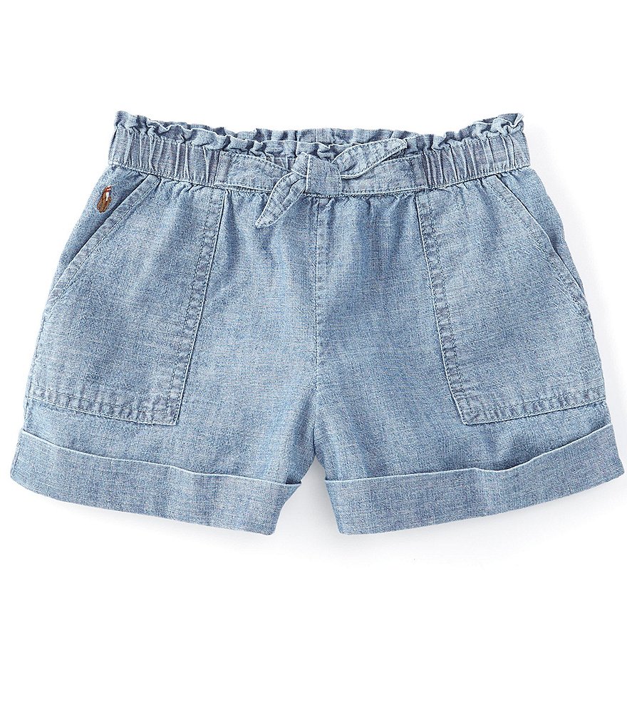 Hippie Girl Little Girls 4-6X Roll-Cuff Midi Denim Shorts