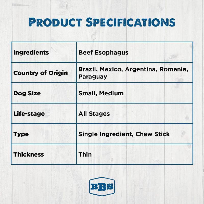 Best Bully 6" Beef Gullet Sticks Rawhide Dog Treats - 20pk