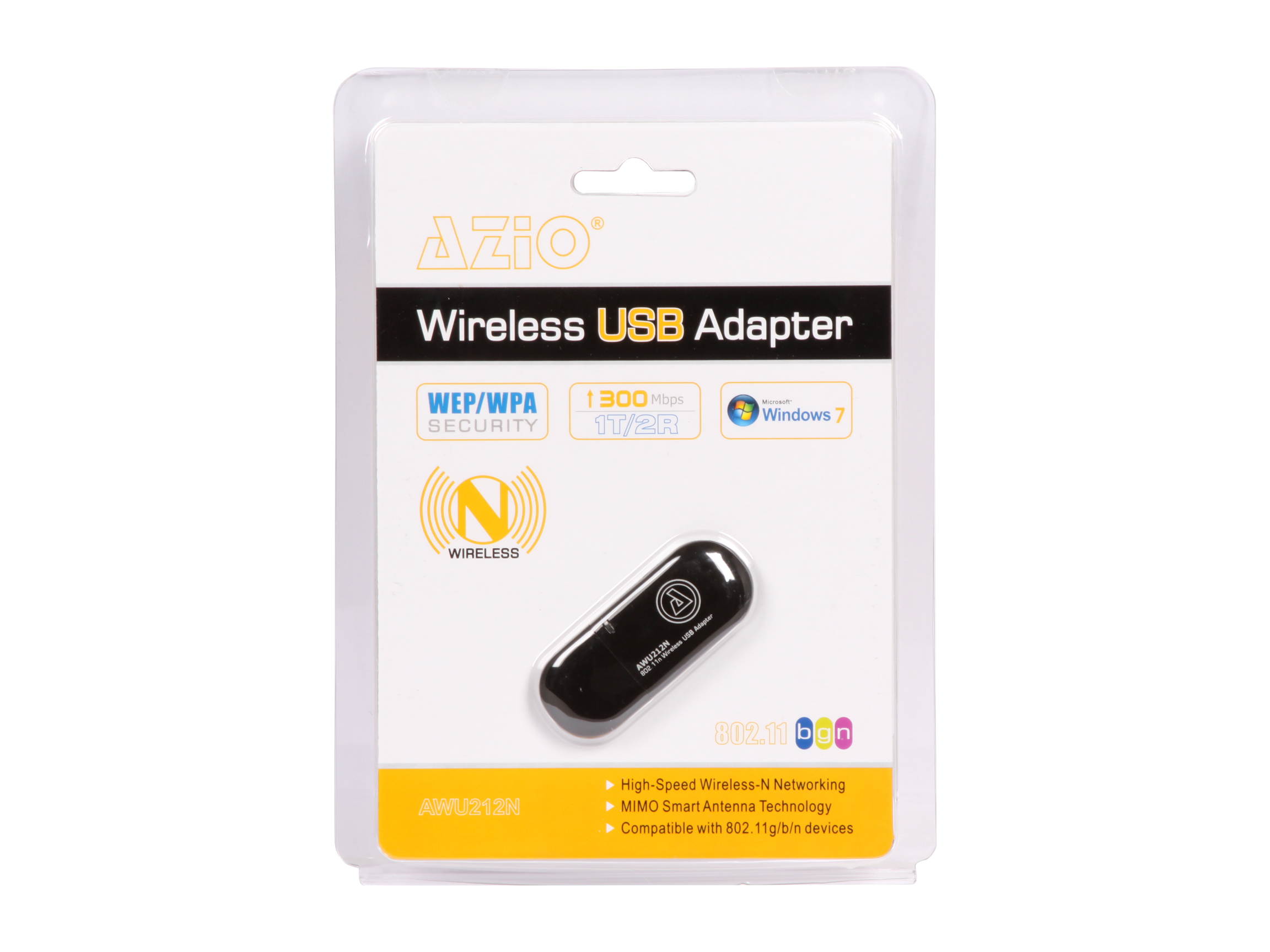 AZiO AWU212N USB 2.0 Wireless Adapter 1T2R