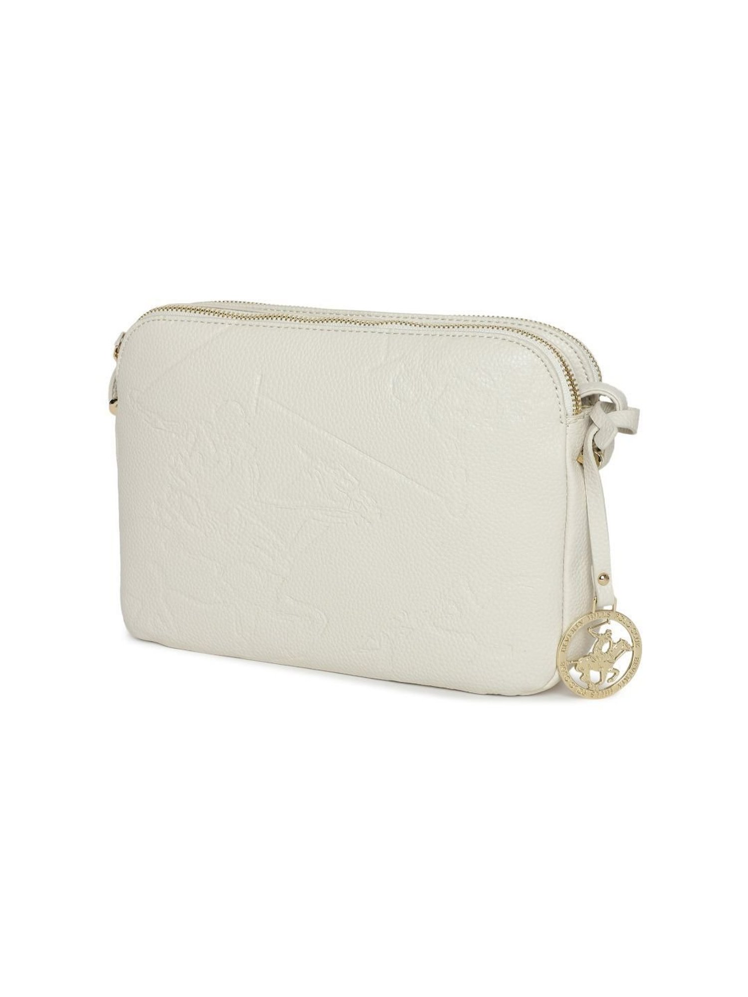 Beverly Hills Polo Club Beige Textured Medium Cross Body Bag