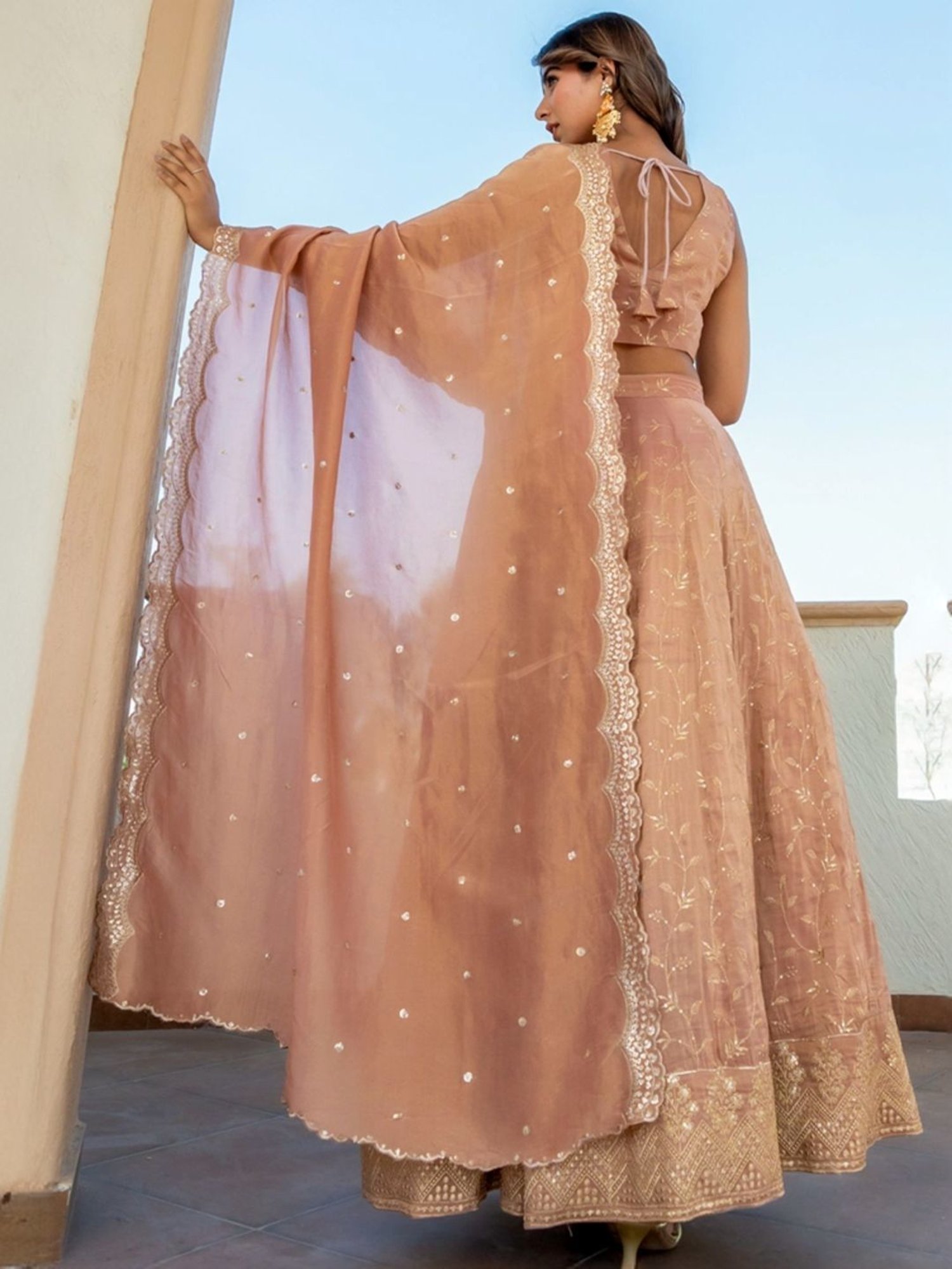 HOUSE OF JAMOTI Pink Embroidered Lehenga Choli Set With Dupatta