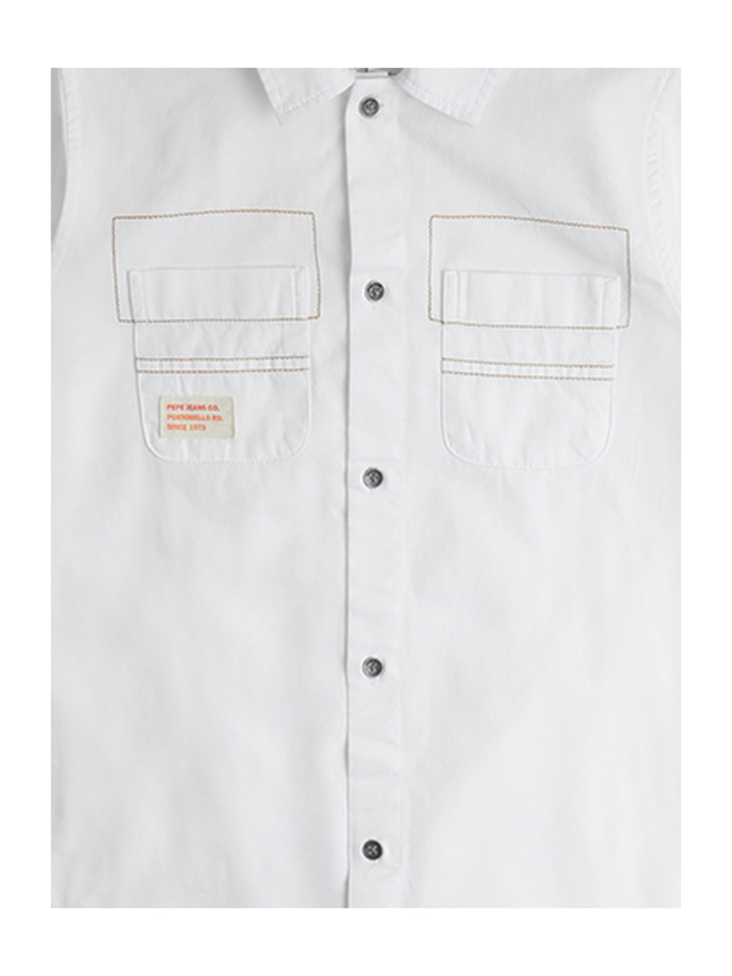 Pepe Jeans Kids White Solid Full Sleeves Shirt