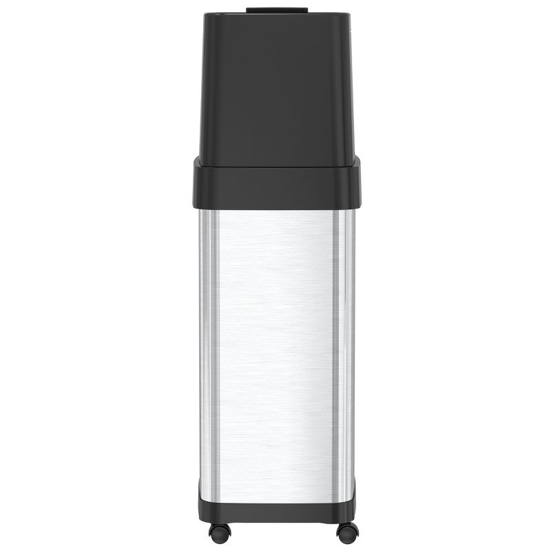 iTouchless Dual Push Door Kitchen Trash Can with Wheels and Odor Filter 18 Gallon Rectangular Stainless Steel
