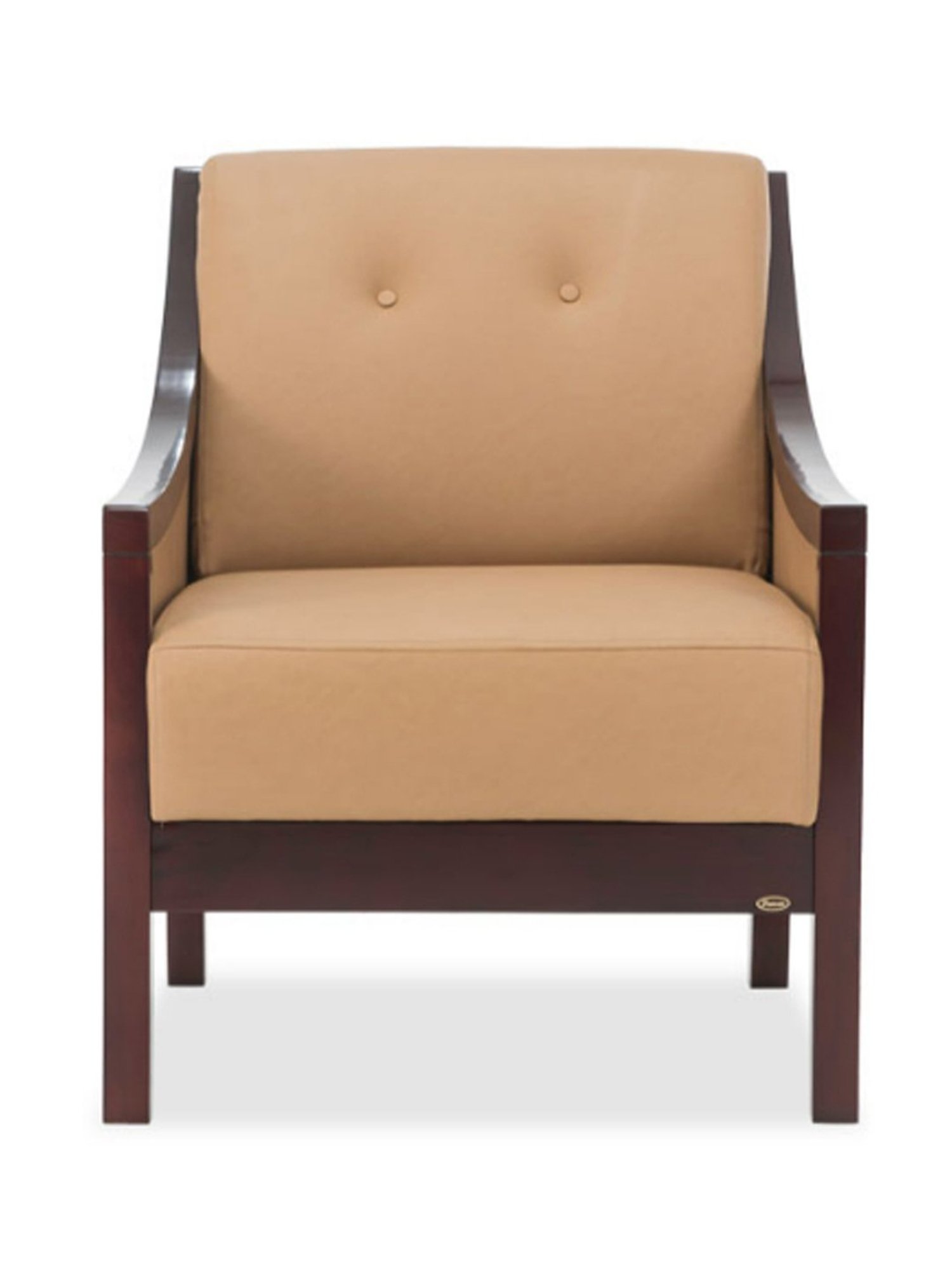 Durian Jesse Camel Brown Premium Leatherette 1 Seater Sofa