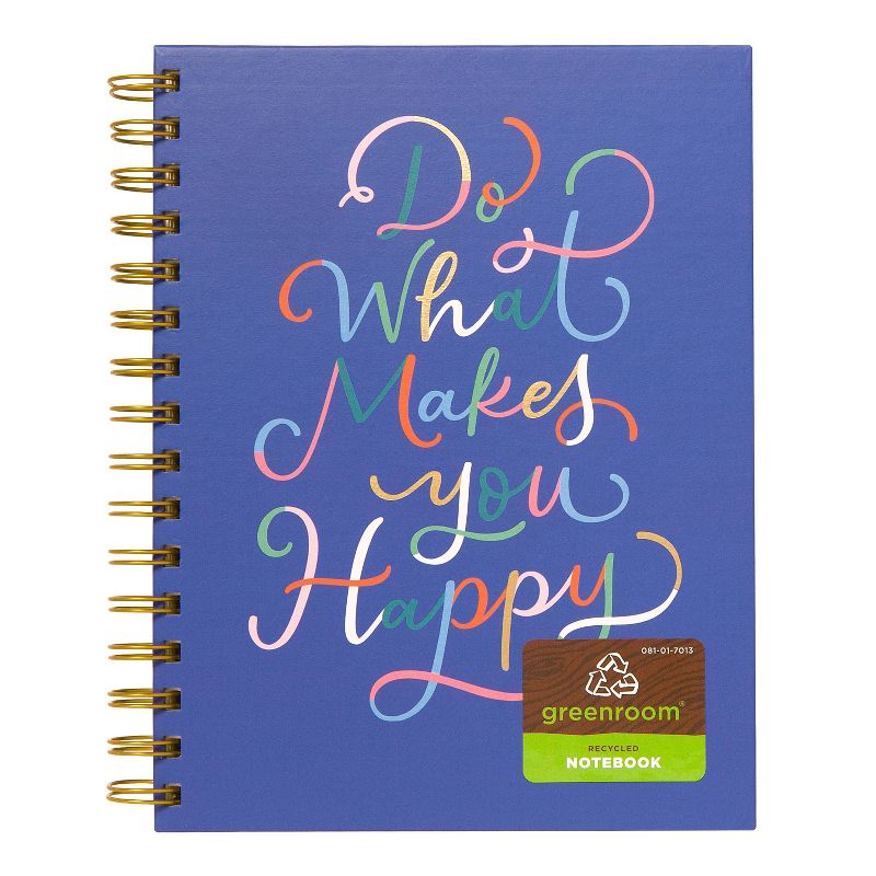 200 sheet Lined Spiral Journal 8"x6" Hardcover Do What Makes You Happy - Greenroom
