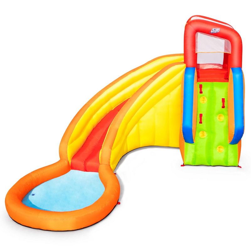 H2OGO! 53348E Splash Tower Kids Inflatable Backyard Mega Water Slide Splash Park Toy with Slide, Climbing Wall, Sprayer, and Kiddie Pool
