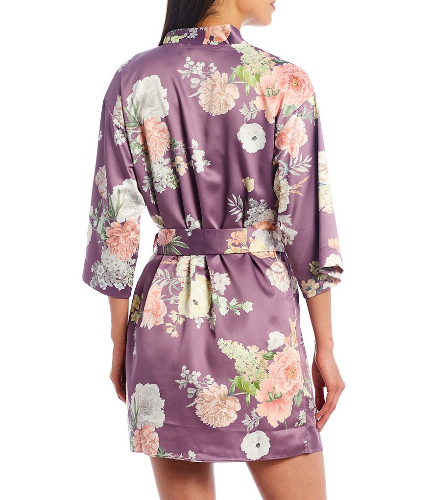 Flora Nikrooz Arisa Floral Print Short Wrap Robe