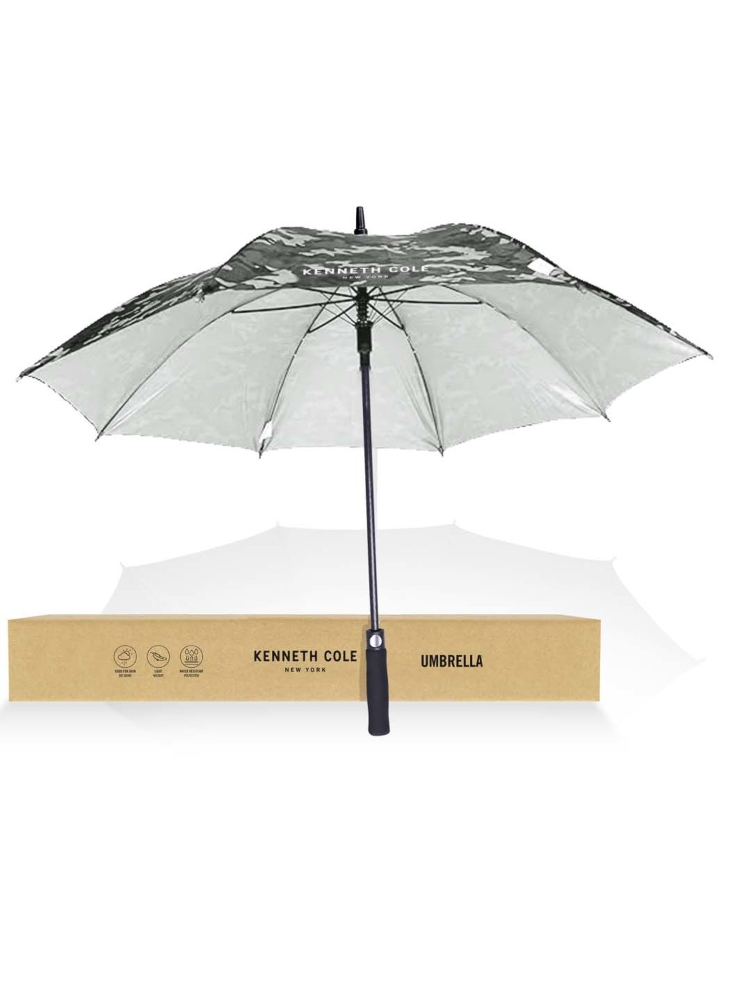 Kenneth Cole Black & Grey Printed Umbrella