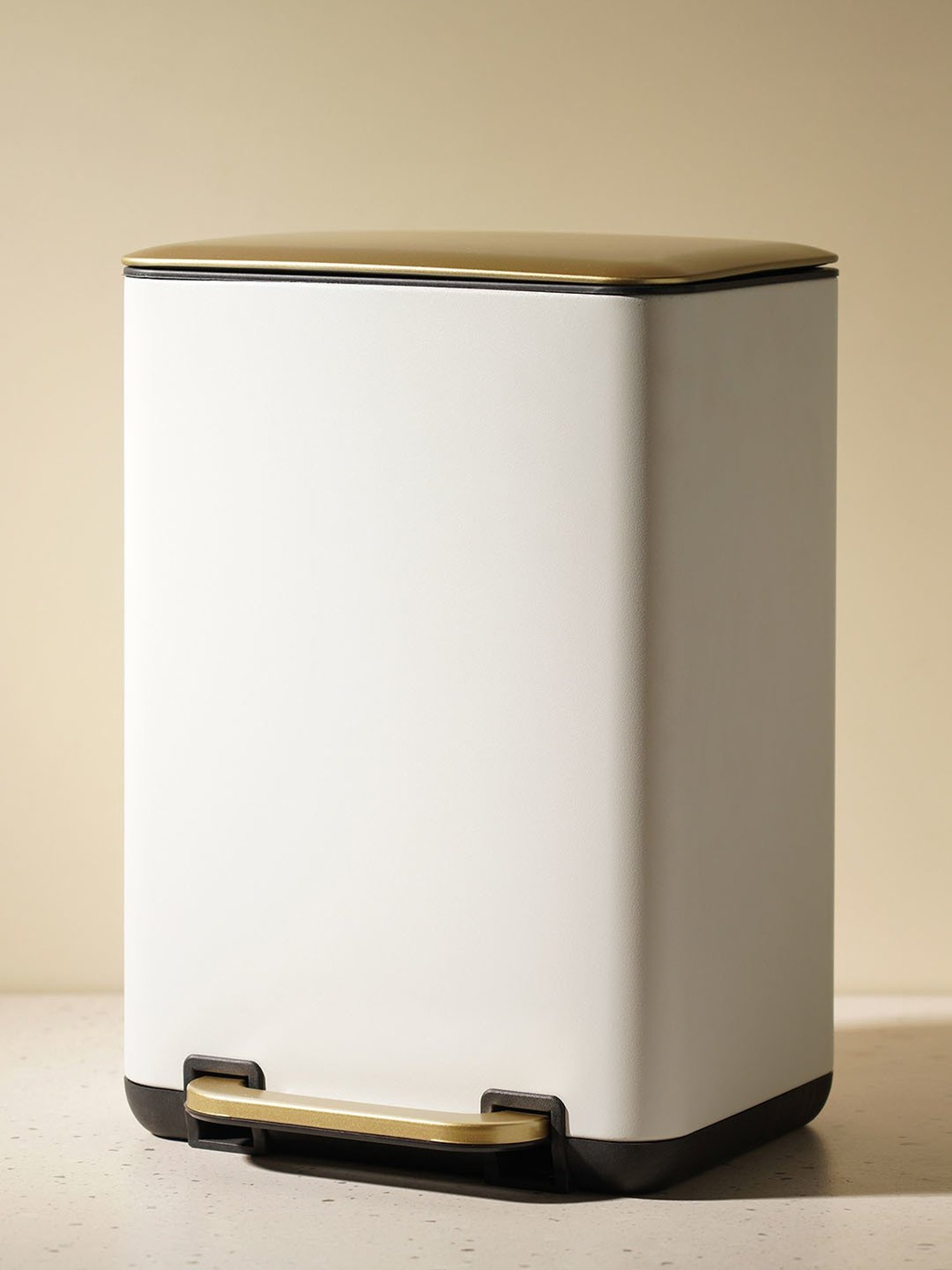 Pure Home and Living White Stainless Steel Bins