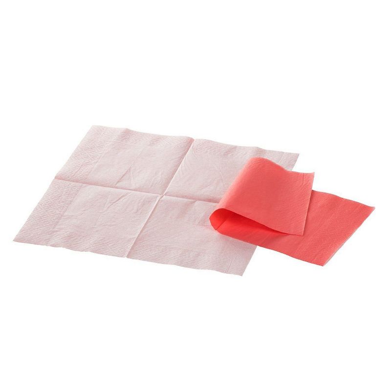 Blue Panda Cocktail Napkins - 200-Pack Disposable Paper Napkins, 2-Ply, Coral Pink, 5 x 5 Inches Folded