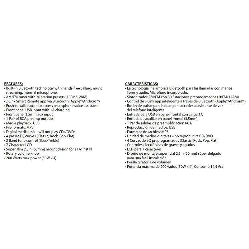 MPR420 7 Character LCD Double DIN Car Stereo Receiver | Push to Talk Assistant | Bluetooth | USB Fast Charging