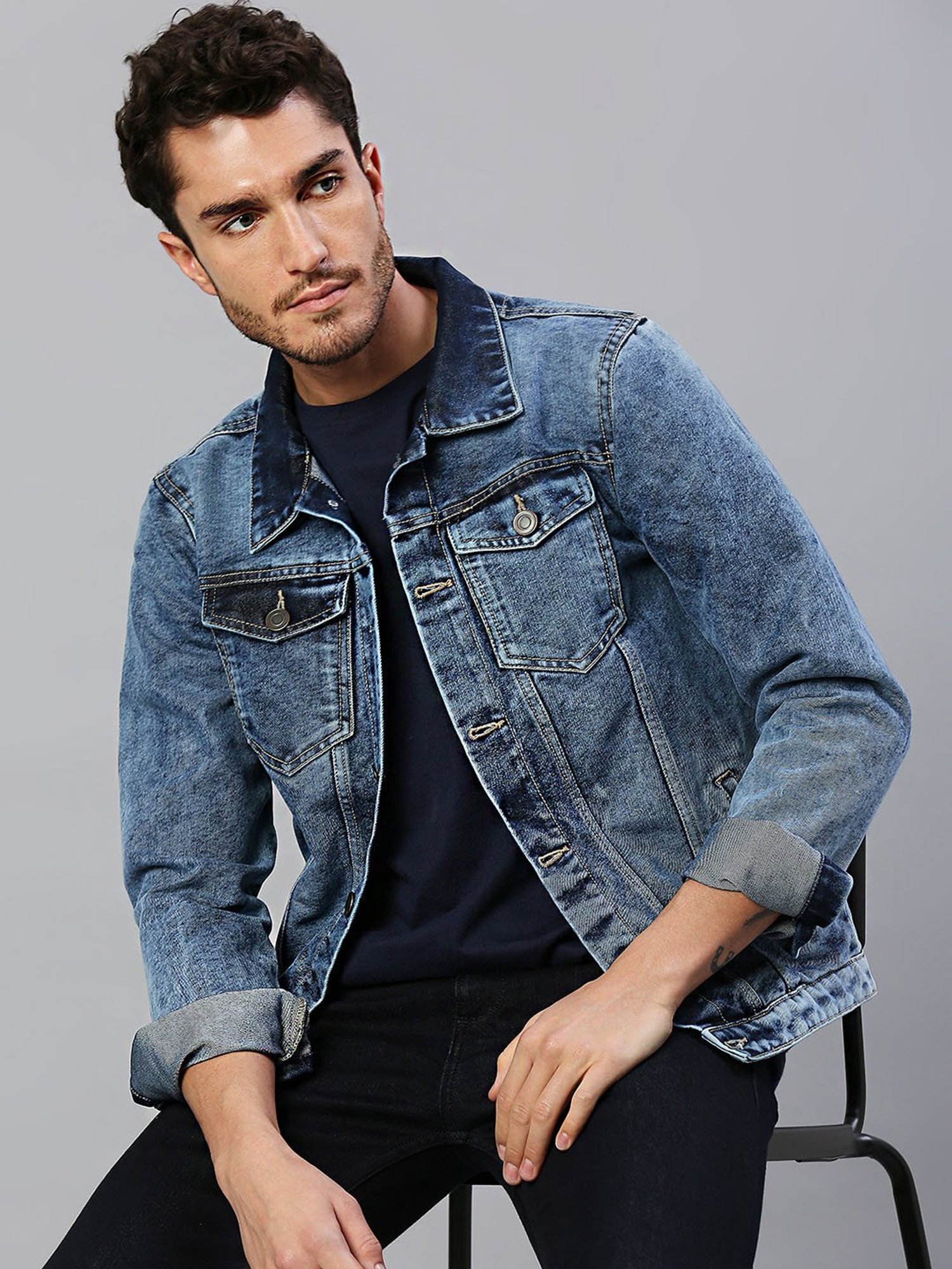 Dennis Lingo Shaded Indigo Regular Fit Denim Jacket