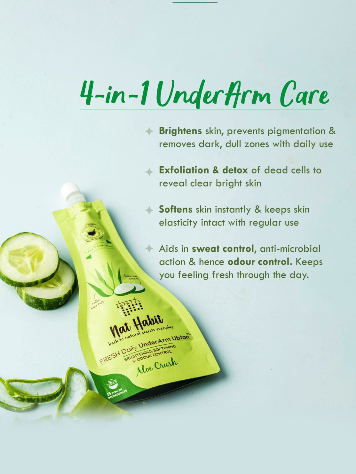 Nat Habit Aloe Crush Fresh Daily UnderArm Ubtan - Pack of 2