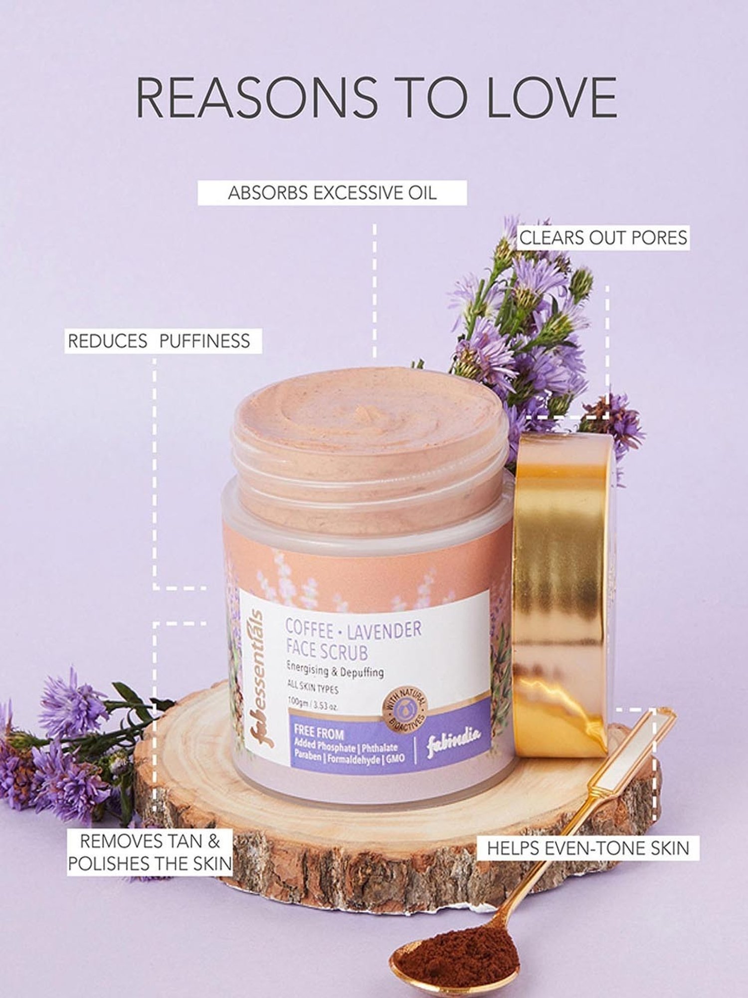 Fabessentials Coffee & Lavender Face Scrub - 100 gm