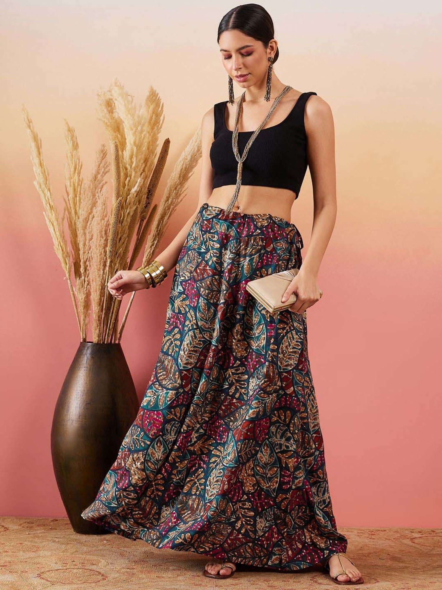 Inweave Multicolored Printed Skirt