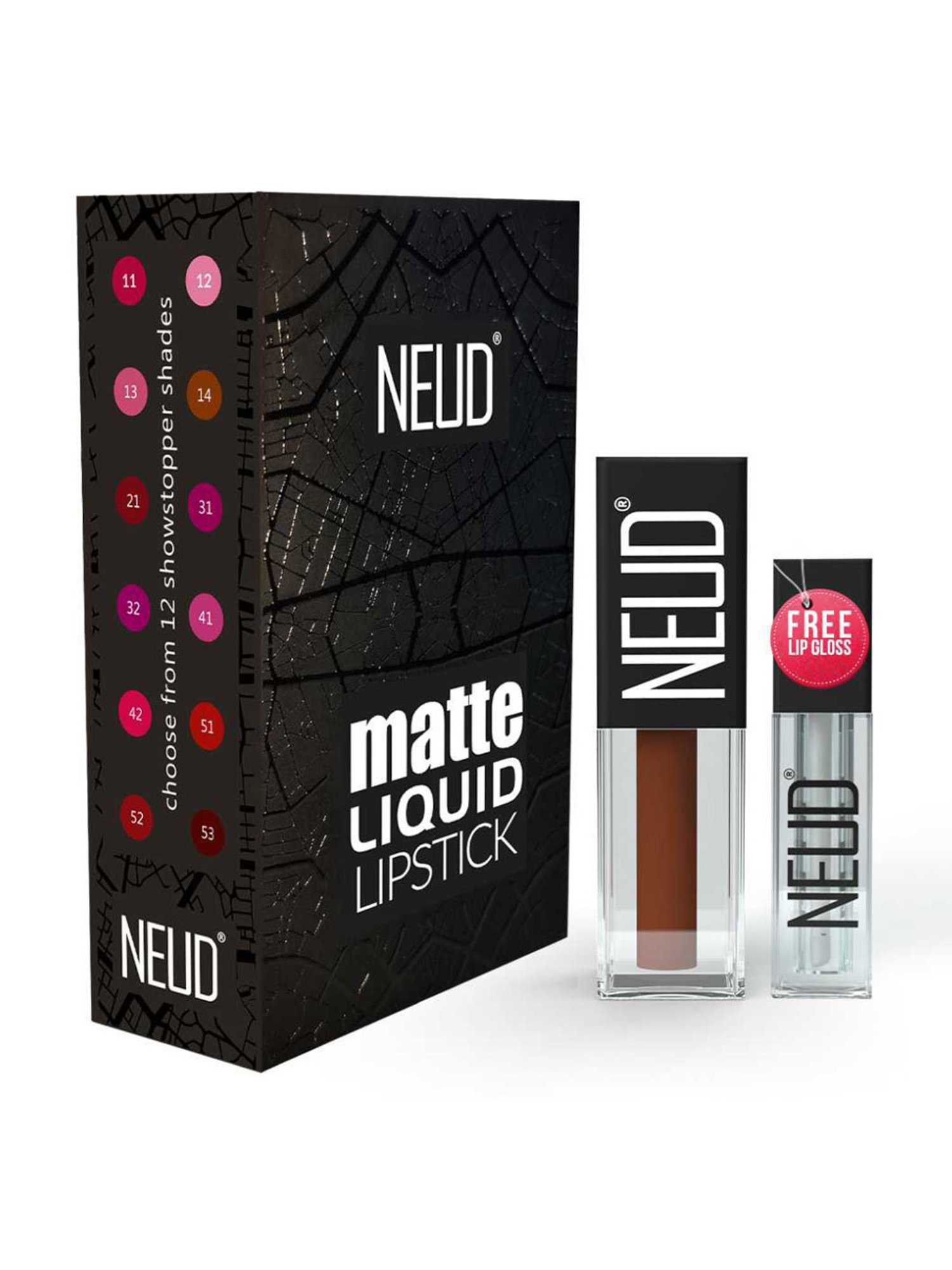 Neud Matte Liquid Lipstick Combo Supple Candy & Oh My Coco with Two Lip Gloss Free