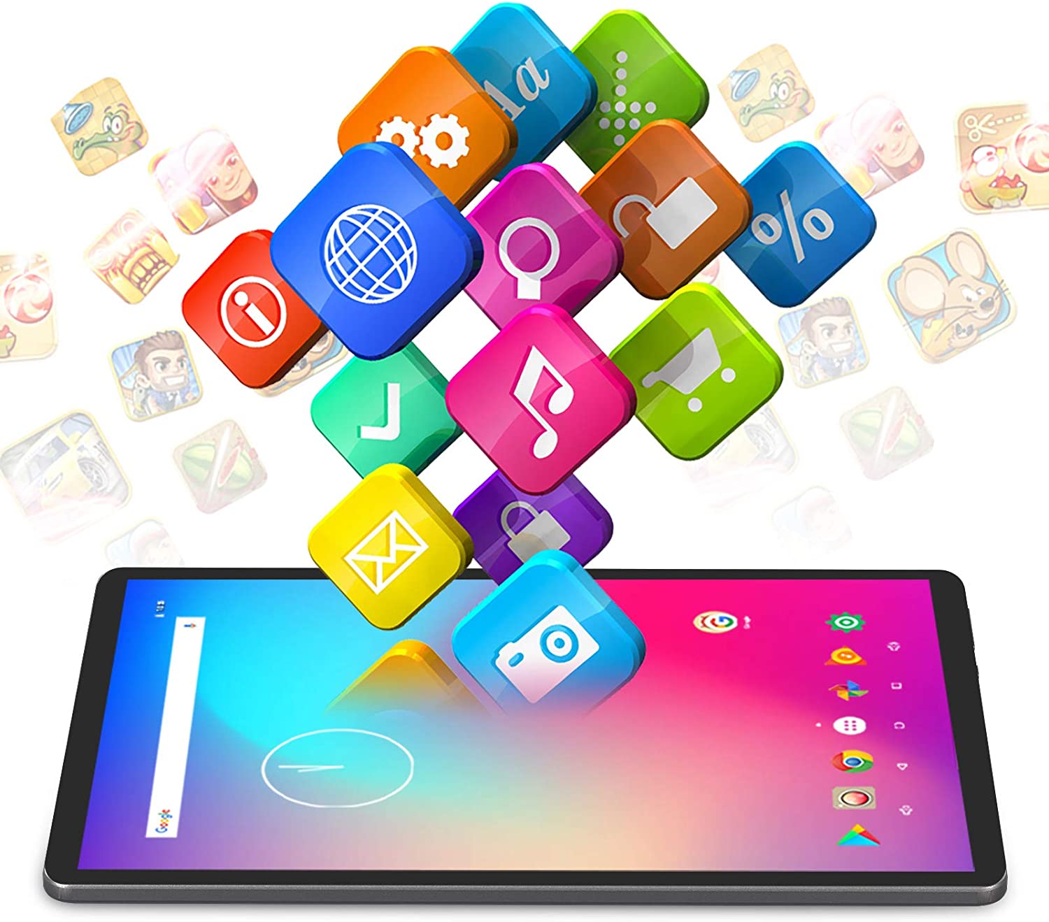 Dragon Touch K10 Tablet, 10 inch Android Tablet with 16 GB Quad Core Processor, 1280x800 IPS HD Display, Micro HDMI, GPS, FM, 5G WiFi, Black Metal Body