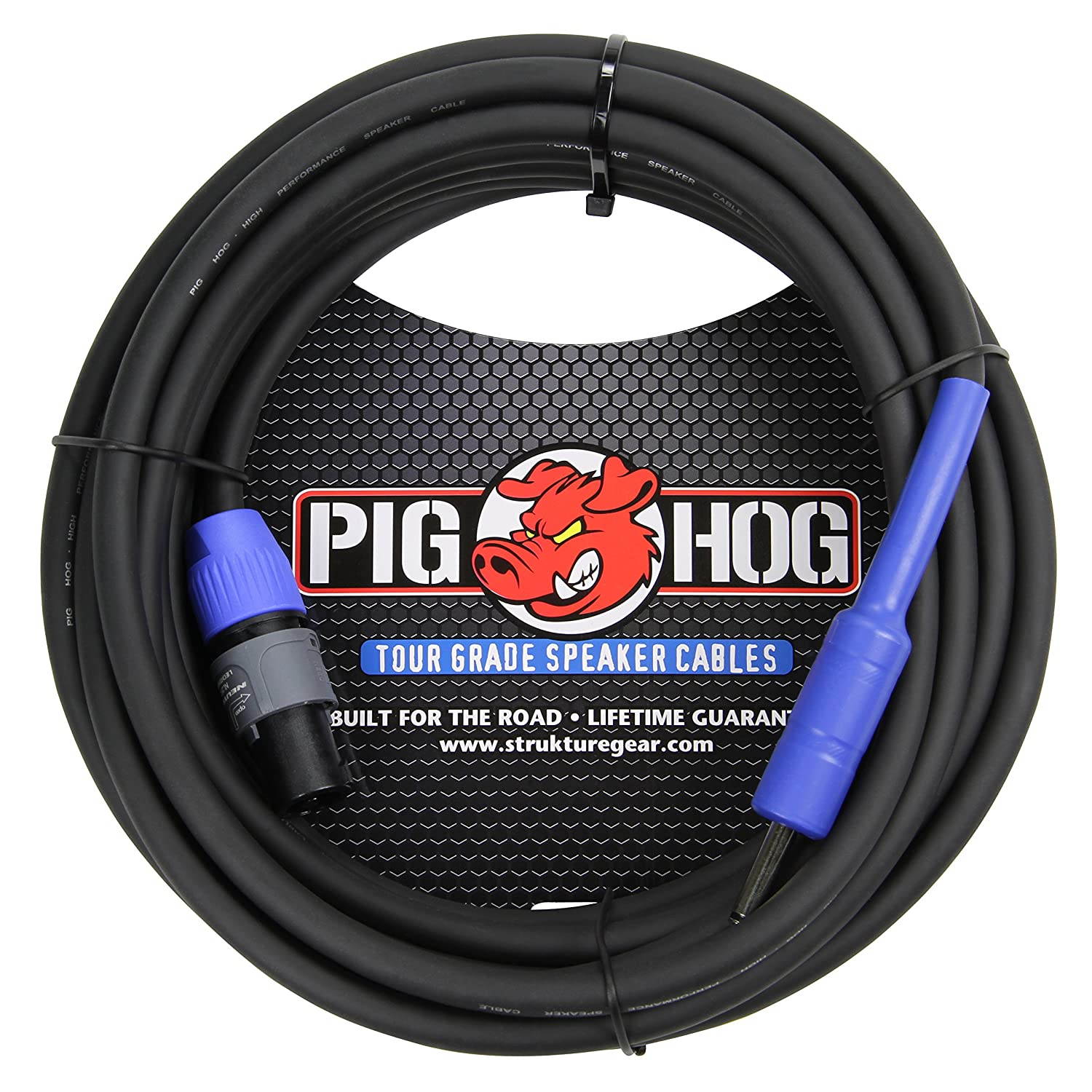 Pig Hog PHSC25S14 High Performance 14 Gauge 9.2mm speakON to 1/4" Speaker Cable, 25 Feet
