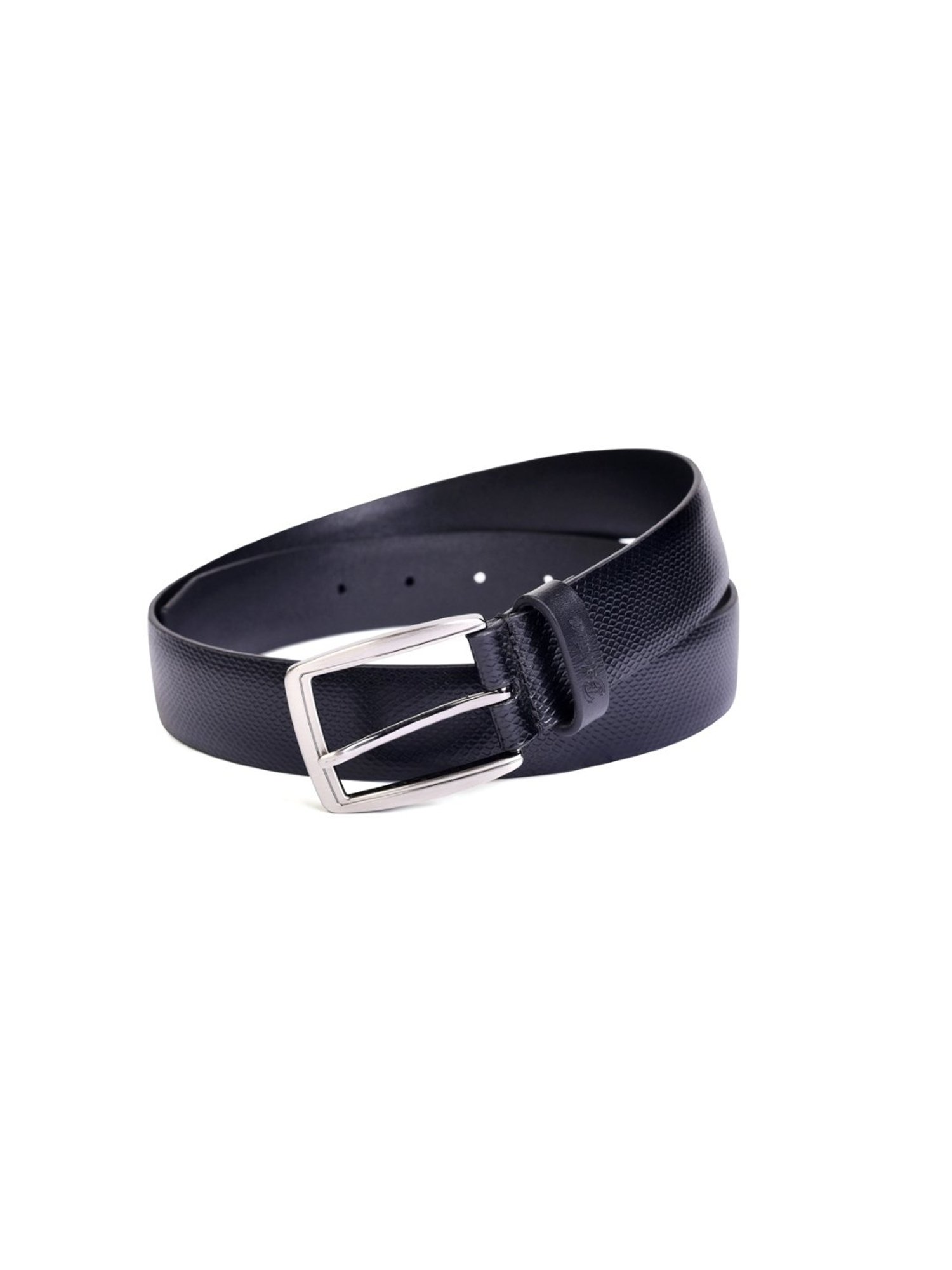Crusset Black Leather Formal Belt for Men