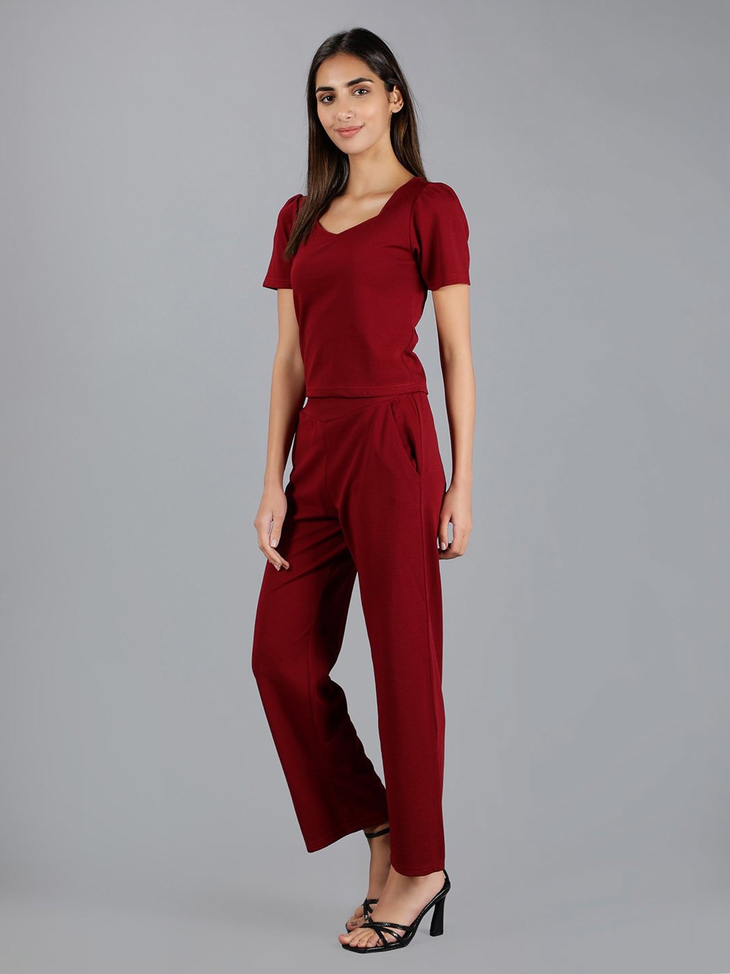 NEUDIS Maroon Top With Trousers