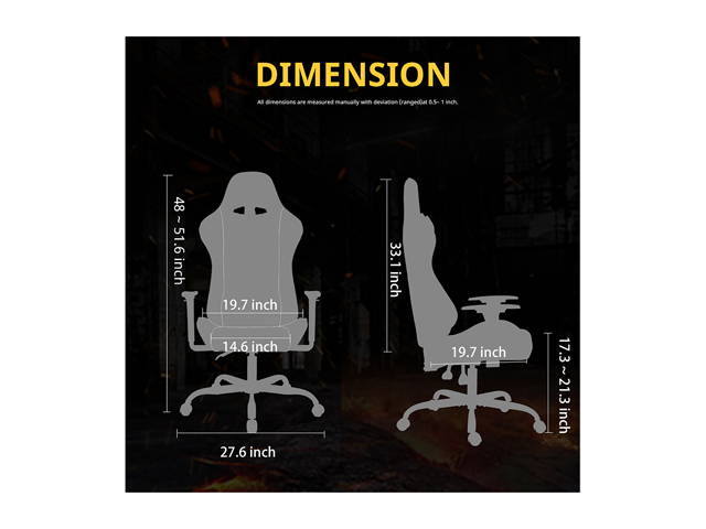 AMINITURE Gaming Chair Racing Style High Back Computer Game Chair Office Chair Seat Height Adjustment Recliner with Headrest and Lumbar Support (Black&Red)
