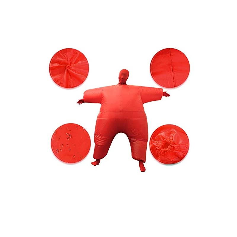 Adult Inflatable Full Body Jumpsuit Cosplay Costume Halloween Funny Fancy Blow Up Costumes for Party Dress Red