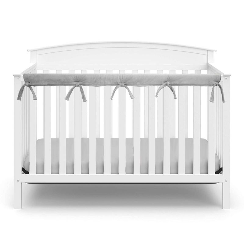 Trend Lab Short Gray Fleece Narrow Crib Rail Cover